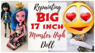 BIG 17'' MONSTER HIGH DOLL REPAINT / 17 INCH / How To Draw Face, Freckles Art Speedpaint Tutorial