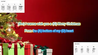 Feliz Navidad by Jose Feliciano play along with scrolling guitar chords and lyrics