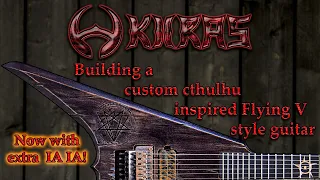 Building UKONKIRVES "Occult" FR6 - custom Flying V style guitar - time lapse - full build.