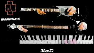 Rammstein - Sehnsucht guitar, bass & keyboard cover with lyrics & sample (instrumental version)