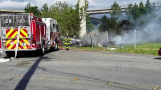 Trash Fire in San Jose Close too Hwy 280 and McLaughlin