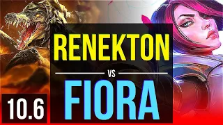 RENEKTON vs FIORA (TOP) | 2.1M mastery points, 3 early solo kills | EUW Diamond | v10.6