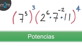 Multiplicación de potencias de números enteros