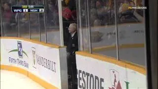 Atlanta Thrashers jerseys thrown on ice at Nashville Predators game 24 Mar 2012. NHL hockey protest