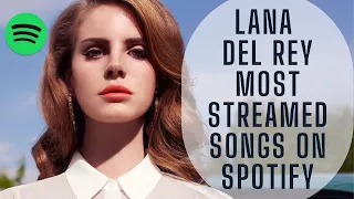 LANA DEL REY MOST STREAMED SONGS ON SPOTIFY (APRIL 3, 2022)