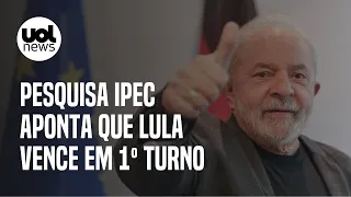 Lula venceria no 1º turno em 2022, diz pesquisa Ipec