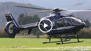 Eurocopter EC-135 & Airbus Helicopters H145 - German Police - takeoff at Füssen Glider Airfield