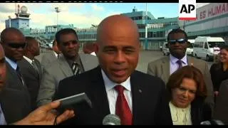 Haiti President Martelly arrives in Havana to meet Castro