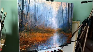 AUTUMN COLORS. How to paint autumn. Autumn landscape oil painting