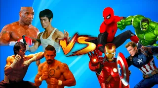 Martial Arts Legends vs Avengers Bruce Lee, Tony Jaa, Tyson, Skod Edkins vs Ironman, Hulk, Spiderman
