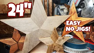 24 Inch Wood Star - Made with a 2x6 on a Miter Saw. Easy Project