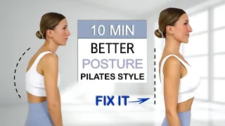 10 Min Fix Your Posture - Pilates Style | Daily Routine | Stretch & Strengthen Your Back | No Repeat