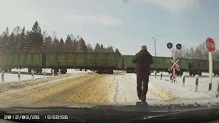 Train Crashes into Car on Tracks - 3249