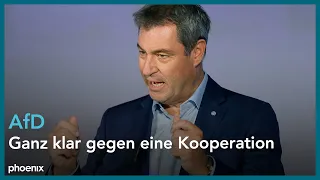 Pressekonferenz der CSU mit Markus Söder, Alexander Dobrindt und Manfred Weber