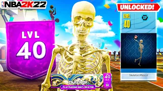 I HIT LEVEL 40 AND UNLOCKED THE *NEW* SKELETON MASCOT AFTER 24 HOURS ON NBA 2K22 | SEASON 2