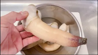 Japanese Street food-How to Eat Geoduck Shell[mirugai] for sashimi