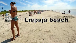 Liepaja beach. Latvia.  The Baltic Sea. Walking tour 2022