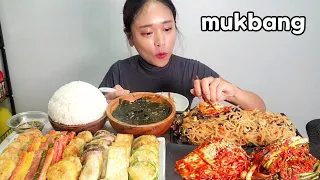 추석먹방❤️직접만든 모듬전 미역국 잡채 대전선화동매운실비김치 먹방 Korean Food Spicy Kimchi,Jeon,pancake Mukbang eating show