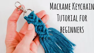 Macrame Keychain Tutorial for BEGINNERS! | DIY Macrame keychain