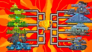 All Series Mega Tanks vs Mega Boss. Hybrid Evolution - Cartoons about Tanks
