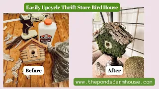 Mossy DIY Vintage Birdhouse Makeover: Thrifted To Fabulous