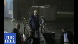 ALL WET! Biden ends rally getting RAINED ON