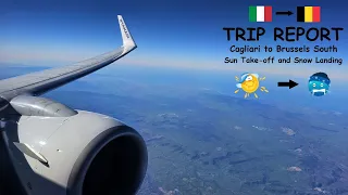 TRIP REPORT | Boeing B737 | Cagliari to Brussels | Snow Landing