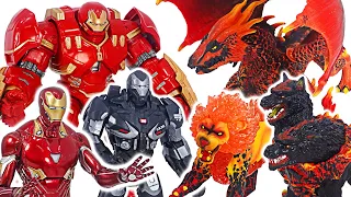 Avengers Hulkbuster, Iron Man VS Eldrador Fire Lion, Lava Dragon, Hellhound! | DuDuPopTOY