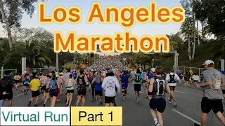 2022 Los Angeles Marathon (Part 1)｜Treadmill Running Scenery & Music (Virtual Run)