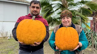 COOKING PILAF INSIDE PUMPKIN IN TANDOOR! GRANDMA MAKING ORGANIC MARMALADE | RELAXING VILLAGE LIFE