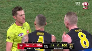 controversial ending to Sydney Swans vs Richmond Tigers - AFL Round 11 2022 - 50 or not?