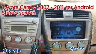 How install TOYOTA CAMRY 2007-11 Android 9 inch screen GPS Navigation Radio Back Camera Bright King