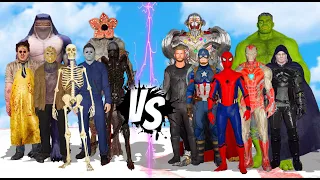 THE AVENGERS MARVEL COMICS VS THE KILLER HORROR MOVIES - SUPERHEROES BATTLE