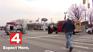 EMS rig involved in crash on Detroit's west side