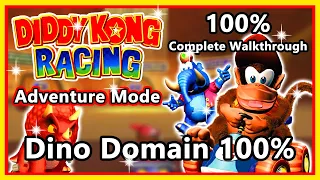 Diddy Kong Racing - Intro & 100% Complete Walkthrough | Adventure Mode | Dino Domain 100%