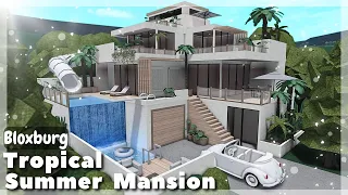 BLOXBURG: Tropical Summer Mansion Speedbuild | Roblox House Build