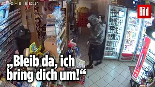 Kiosk-Räuber bedrohen 17-Jährige mit Messer – Polizei-Fahndung!