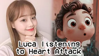 Luca listening to Heart Attack (Chuu from LOONA) - Pixar