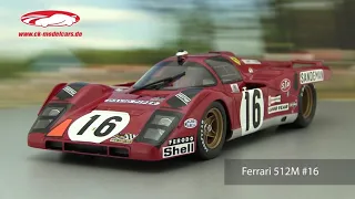 ck-modelcars-video: Ferrari 512M #16  4th 24h LeMans 1971, David Piper, CMR