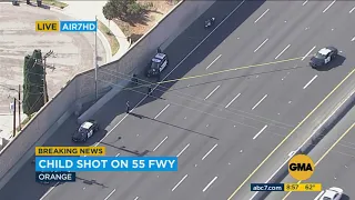 Child hospitalized after being shot on 55 Freeway in Orange | ABC7