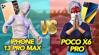 POCO X6 Pro Vs IPHONE 13 Pro Max🤯 | TDM Test Full Gameplay | PUBG Mobile