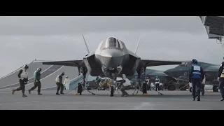 USMC pilots carrier qualifying on HMS Queen Elizabeth