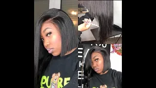 Asymmetrical bob on a full lace wig