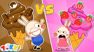 Tokki, Black or Pink Ice Cream - Kids Play Black & Pink Challenge  @tokkichannel