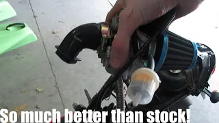 How to change a carburetor on a gy6 powered moped 50cc