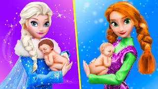 Elsa y Anna con sus Bebés / 10 Trucos y Manualidades para Muñecas Bebés