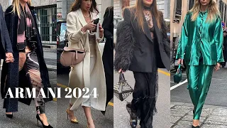 GIORGIO ARMANI STREET STYLE FALL-WINTER 2024 | ITALIAN TRENDS 2024 MILAN FASHION WEEK