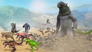 Evolution of Gorizilladino vs Dinosaurs Gorilla Godzilla Wolf || Who is the king of desert?