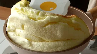 Soft and fluffy soufflé omelette made with two eggs