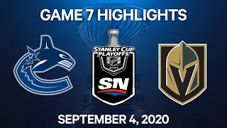 NHL Highlights | 2nd Round, Game 7: Canucks vs. Golden Knights - Sept 4, 2020